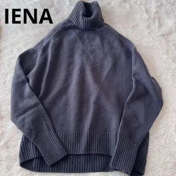 IENA AQUA 하이넥 와이드 풀오버 울 캐시미어 터틀 니트