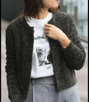 B:MING by BEAMS / 라메 니트 가디건