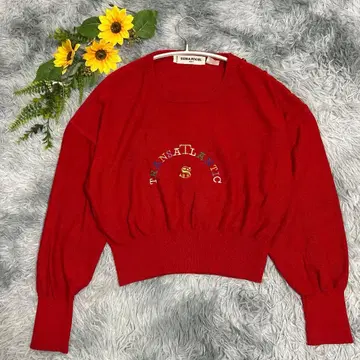 소니아 리키엘 파리 니트 스웨터 긴팔 레드 빨간색 M