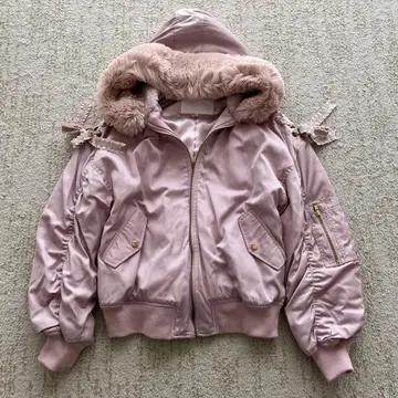 LIZ LISA 후드 부착 MA-1 자켓 핑크