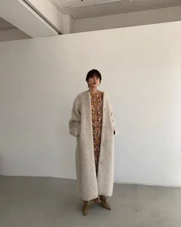 CLANE 믹스 컬러 섀기 코트