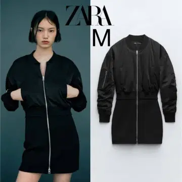 ZARA 자라 숏 봄버 원피스 MA-1풍 자켓 원피스 블랙