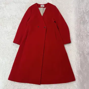 이에나 IENA 울 모사 v넥 플레어 코트 A라인 빨간색 롱