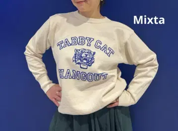 Mixta TABBY CAT HANGOUT 크루넥 맨투맨 미크스타