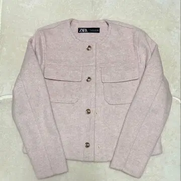 포켓 소프트 자켓 ZARA 핑크 S 사이즈