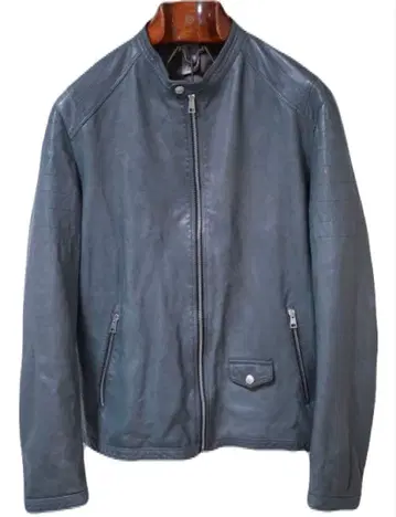 DELAN 램 가죽 싱글 라이더 자켓 54 그레이 계열