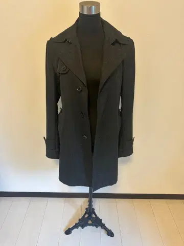 다크 그레이 트렌치코트 허리 벨트 포함