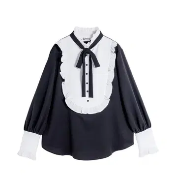 [새상품급] &ellecy 안드엘시 바이컬러 블라우스