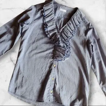 이탈리아 브랜드 Perosino 프린지 디자인 긴팔 블라우스 프릴