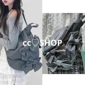 merry jenny 리본 원숄더백 그레이