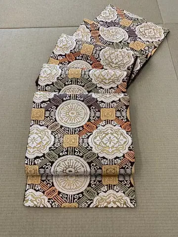 순수 실크 후쿠로 오비 새상품급