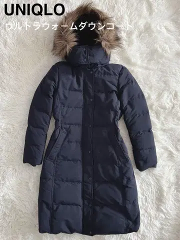 유니클로 울트라 웜 다운 코트 롱 S 네이비 방한