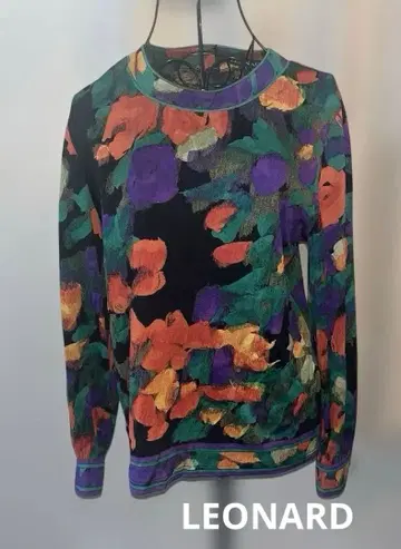 Leonard 레오나르 다색 플라워 프린트 긴팔 상의 실크 울