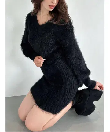 RESEXXY 샤기 니트 원피스