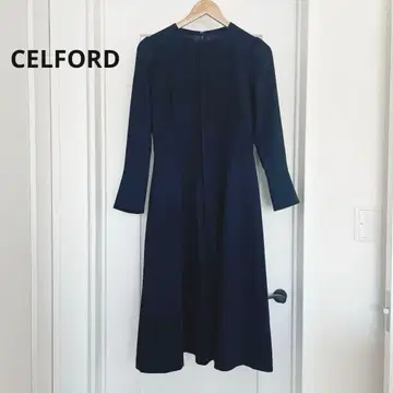 셀포드 네이비 플레어 슬리브 원피스 포멀 입학 졸업식