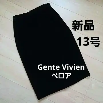 새상품 Gente Vivien 주네비비안 벨로아 스커트 13호