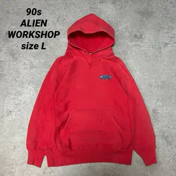 레어 90s ALIEN WORKSHOP 레드 후드티 L 올드 스케이트