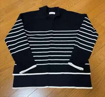 카라 부착 니트 스미 스타일