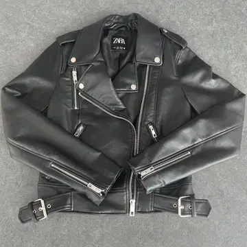 ZARA 가죽 더블 라이더스 블랙 EURS USAS MEX26