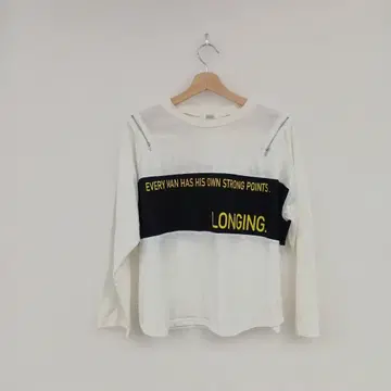 Blistorm 바이컬러 긴팔T셔츠 메시지 프린트