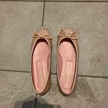 프리티 발레리나 핑크 글리터 발레 슈즈