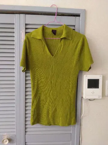 레어 Jean Paul Gaultier V넥 니트 피케 셔츠 그린