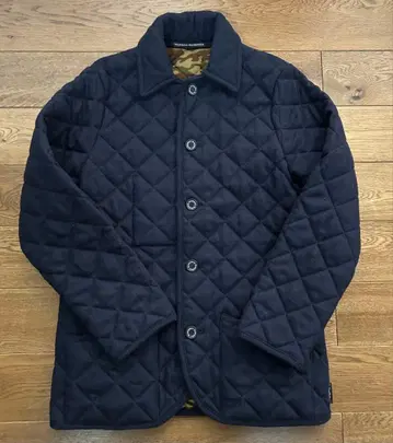 네이비 퀼팅 자켓 카모플라쥬 안감