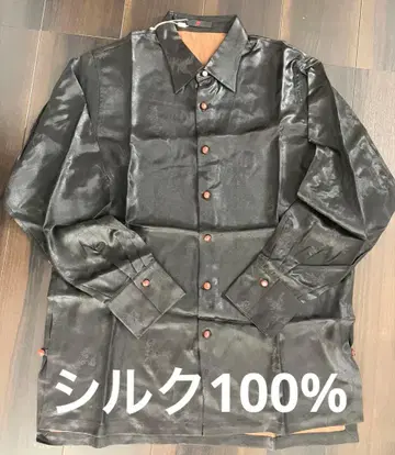 긴팔 셔츠 빨간색 버튼 실크 100%