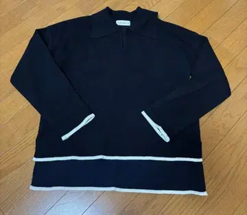 카라 부착 니트 스미 스타일