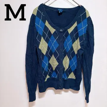 [ M ] 아가일 무늬 네이비 가디건 긴팔 가디건 상의