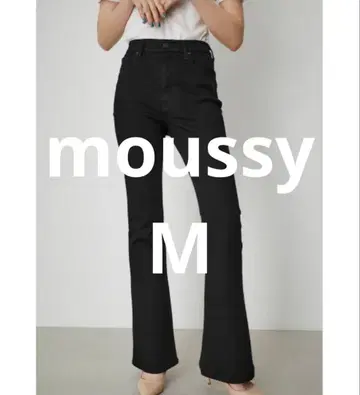 AZUL by moussy 플레어 데님 블랙 M