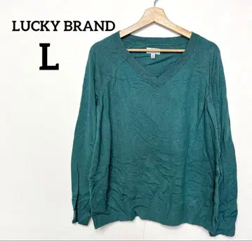 LUCKY BRAND 그린 V넥 긴팔 스웨터 [ L ] 여성용 상의