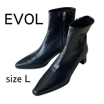 새상품급 EVOL 이 블랙 스틸레토 숏부츠 L 힐 5cm