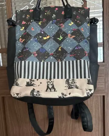 [ 새상품급 ] 스칼라 아트 프린트 디자인 2way 백팩 고양이 고양이