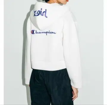 X-girl x Champion 화이트 후드 부착 후드티