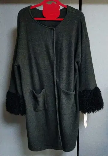 빅 사이즈 플리스 롱 코트 4L 노안느