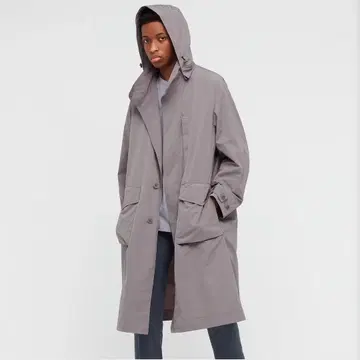 하자품 UNIQLO +J 오버 사이즈 후디드 롱 코트 M