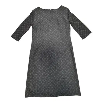 [ 컨디션 최상 ] 4C 꽃무늬 자수 7부 소매 원피스 M 네이비