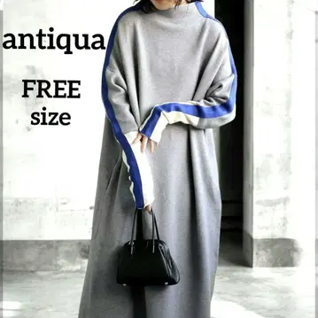 antiqua 안티카 배색 롱 니트 원피스 1장으로 완성!