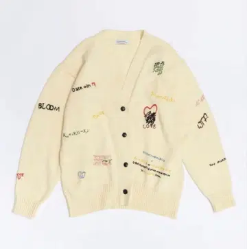 Life Word Embroidery Knit Cardigan