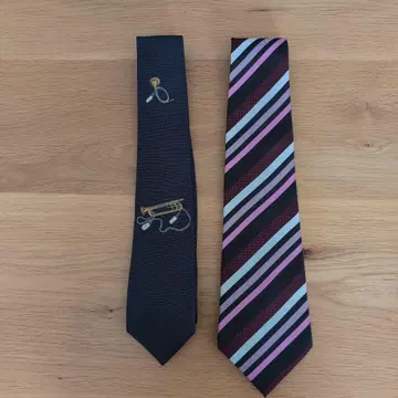 실크 스트라이프 넥타이 2세트