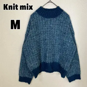 Knit mix 니트믹스 모크넥 드롭 숄더 스웨터