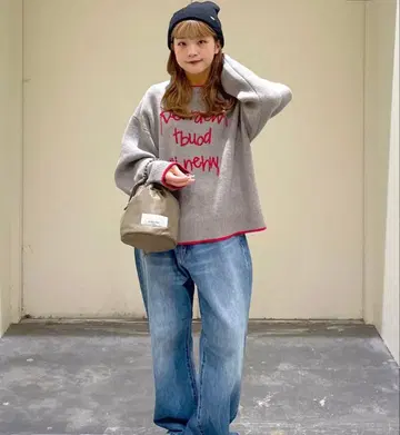 니코앤드 오크리 레터링 니트 풀오버