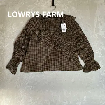 브라운 체크 프릴 긴팔 셔츠 LOWRYS FARM