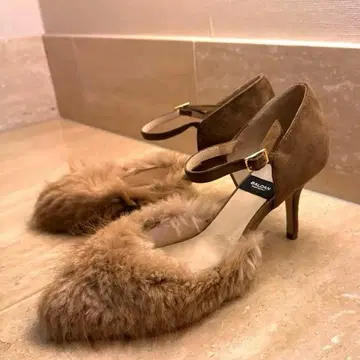 Plage BALDAN 퍼 뮬 카멜 37