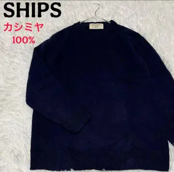 쉽스 스웨터 캐시미어 100% 네이비 남성용 네이비 컬러