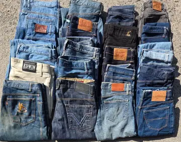 최종 가격 데님 팬츠 청바지 묶음 판매 20도 리메이크 소재 핸드메이드