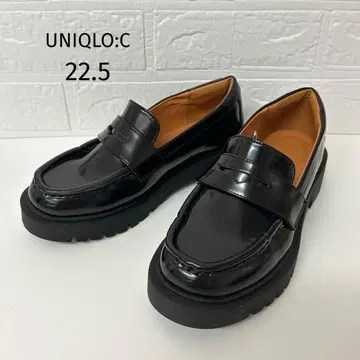 한정 할인 새상품급 유니클로C 네이비 터치 로퍼 22.5 블랙 통굽