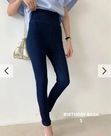 슬림 레그 BIRTHDAY BASH 레깅스 데님 팬츠 S 블루 스트레치