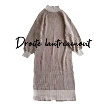 [ 가격 인하 ] 드로와트 로트레아몽 리브 니트 원피스 스트라이프